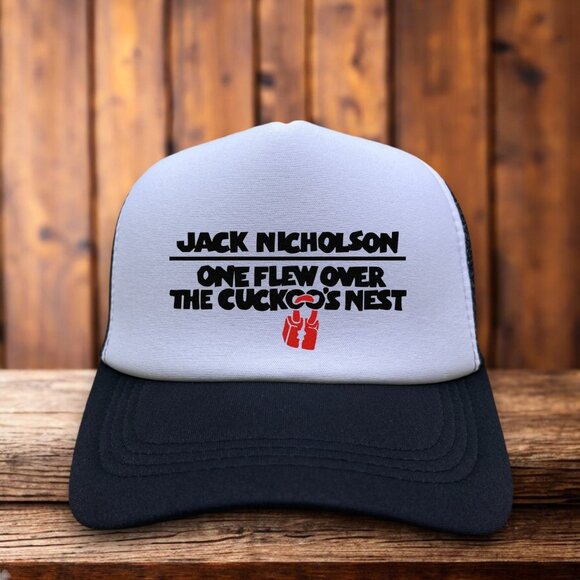One Flew Over The Cuckoo's Nest Mens Trucker Hat Black Jack Nicholson Ball Cap - Picture 1 of 4